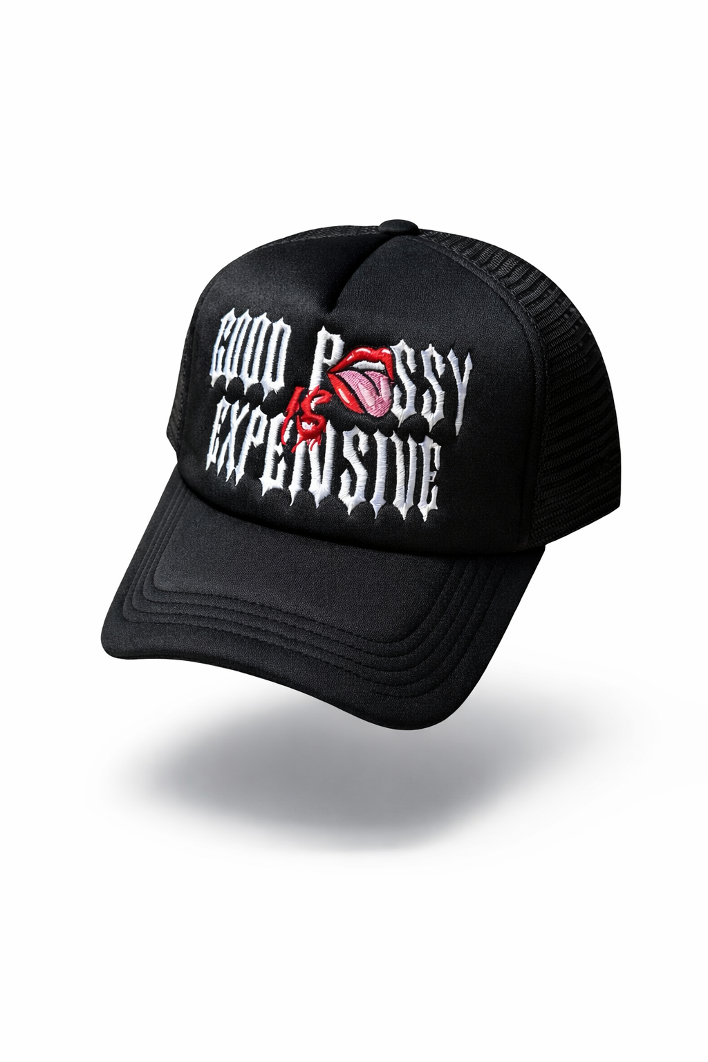 “Good Pussy Is Expensive” Trucker Hat (Black)